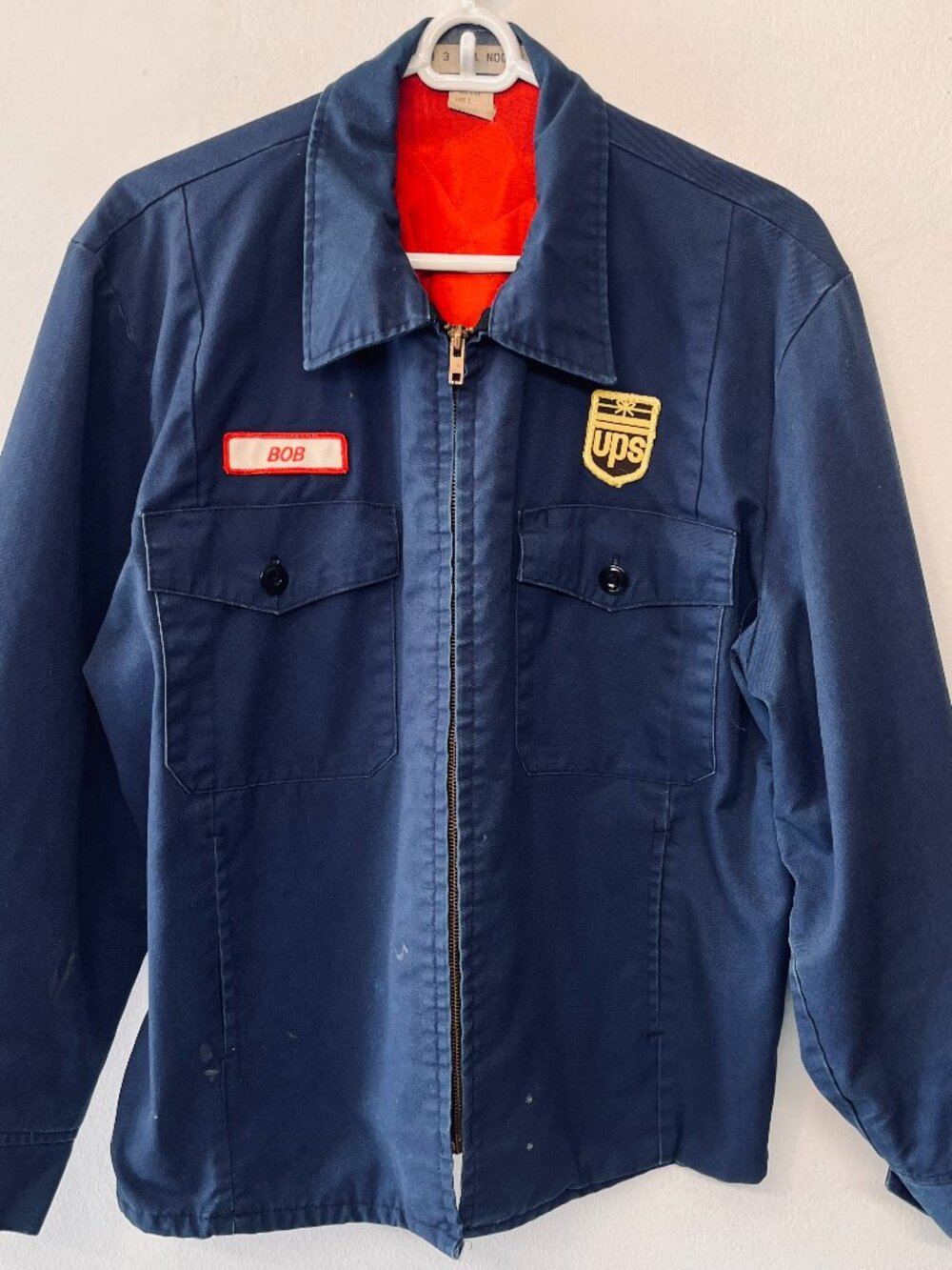 Vintage UPS Jacket size L 44 46 Todd Uniform Embroidered Name Patch Blue USA